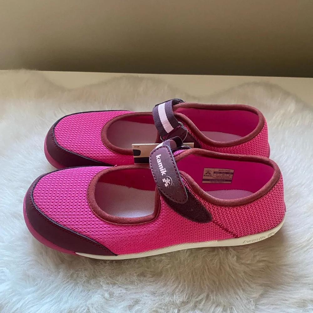 Kamik Pink and Dark Raspberry Mary Jane Flats